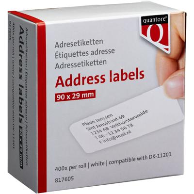 Label etiket quantore dk-11201 29mmx90mm adres wt