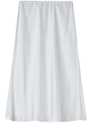 Jil Sander jupe taille-haute à fini satiné - Bleu