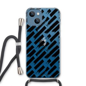 Zwarte vegen: iPhone 13 Transparant Hoesje met koord