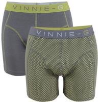 Vinnie-G boxershorts Lime Dot - Grey 2-pack -L