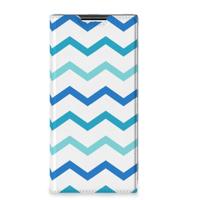 Samsung Galaxy S22 Ultra | Hoesje met Magneet | Zigzag Blauw