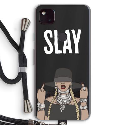 Slay All Day: Pixel 4a 5G Transparant Hoesje met koord
