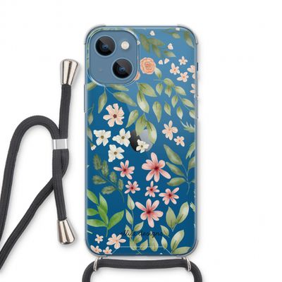 Botanical sweet flower heaven: iPhone 13 Transparant Hoesje met koord