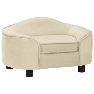 Hondenbank 67x47x36 cm pluche crèmekleurig
