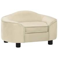 Hondenbank 67x47x36 cm pluche crèmekleurig