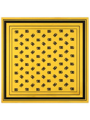 Dolce & Gabbana foulard en soie à logo imprimé - Jaune
