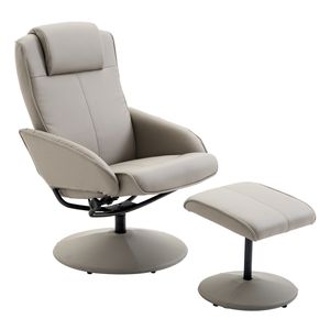 HOMCOM relaxstoel stoel tv-stoel met voetensteun stoel met armsteun 360Â° draaibaar gijs | Aosom Netherlands