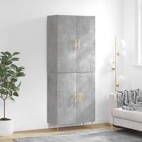 Hoge kast 69,5x34x180 cm bewerkt hout betongrijs