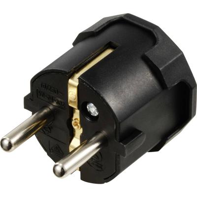 Sygonix SY-6629386 Stekker met randaarde Polypropyleen (PP) 250 V/AC Zwart