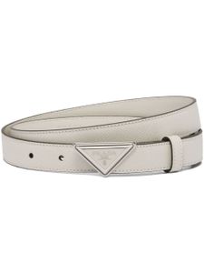 Prada ceinture en cuir Saffiano à boucle logo - Blanc