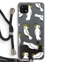 Papegaai: Samsung Galaxy A22 5G Transparant Hoesje met koord