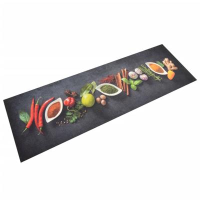 VidaXL Keukenmat wasbaar kruidenprint 60x180 cm fluweel