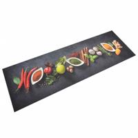 VidaXL Keukenmat wasbaar kruidenprint 60x180 cm fluweel