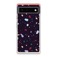 Dark Rounded Terrazzo: Google Pixel 6 Transparant Hoesje