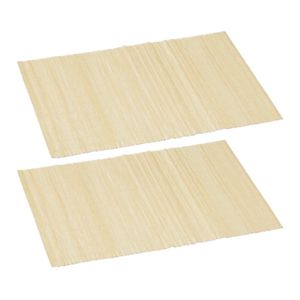 2x stuks rechthoekige bamboe placemats beige 30 x 45 cm