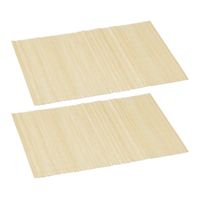 2x stuks rechthoekige bamboe placemats beige 30 x 45 cm - thumbnail