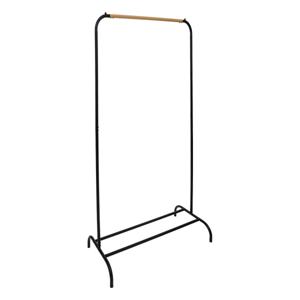 Kledingrek Artemis met enkele hang stang - metaal - zwart/naturel - 82 x 40 x 151 cm