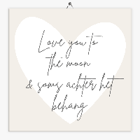 Tekst tegeltje love you to the moon