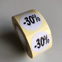 Etiket wit 27mm -30% 500/rol - 40 stuks