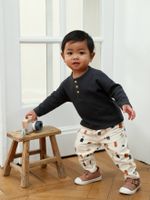Babyset T-shirt + molton broek betongrijs