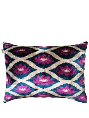 Les-Ottomans coussin en velours à motif jacquard - Rose