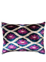 Les-Ottomans coussin en velours à motif jacquard - Rose - thumbnail