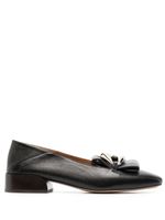 Chloé mocassins en cuir à boucle logo - Noir