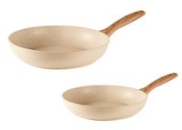 Sambonet Koekenpannenset Rock &apos;n&apos; Rose - Creme - ø 24 & 28 cm - standaard anti-aanbaklaag