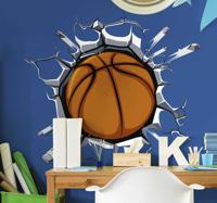 Basketbal uit de muursticker - thumbnail