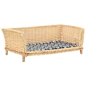 vidaXL Hondenmand met kussen 90x54x35 cm natuurlijk wilgen