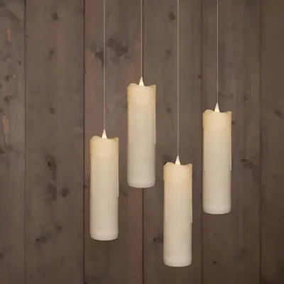 Anna&apos;s Collection LED zwevende kaars 3d flame druip 18 cm wit 4 stuks