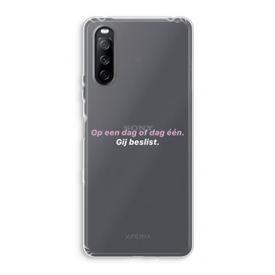 gij beslist: Sony Xperia 10 III Transparant Hoesje