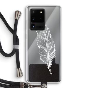 Pluim: Samsung Galaxy S20 Ultra Transparant Hoesje met koord