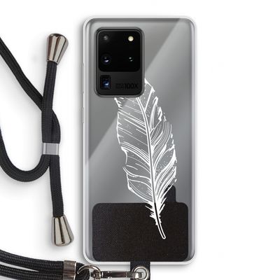 Pluim: Samsung Galaxy S20 Ultra Transparant Hoesje met koord