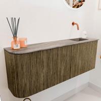 Toiletmeubel Mondiaz Joya Dlux | 111.6 cm | Meubelkleur Dusk | Faye wastafel Oza Wasbak Rechts | Zonder kraangat(en)