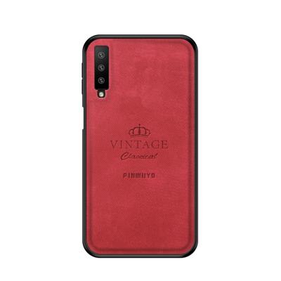 PINWUYO schokbestendige waterdichte volledige dekking PC + TPU + huid beschermhoes voor Galaxy A7 2018/A750 (rood)