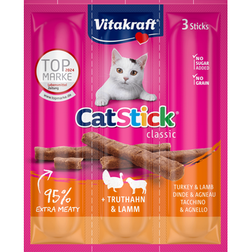 Vitakraft Cat Stick Classic Kalkoen en Lam 3 Stuks 18 g bij Jumbo