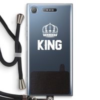 King zwart: Sony Xperia XZ1 Transparant Hoesje met koord King zwart: Sony Xperia XZ1 Transparant Hoesje met koord