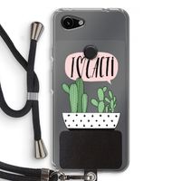 I love cacti: Pixel 3a Transparant Hoesje met koord