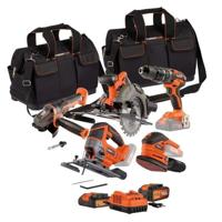 4-gereedschapspakket - DUAL POWER - 20 V - Boormachine/schroevendraaier + haakse slijper + handschuurmachine + cirkelzaag - 2 accu's
