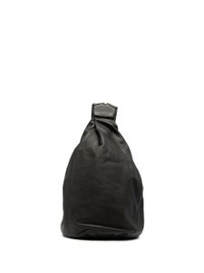 Discord Yohji Yamamoto sac à dos en cuir à logo embossé - Noir