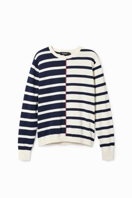 Trui zigzag strepen - WHITE - XXL