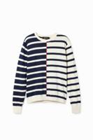 Trui zigzag strepen - WHITE - XXL