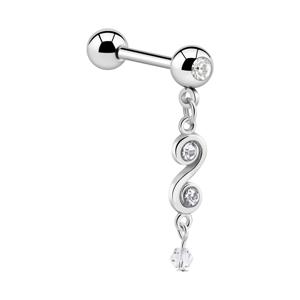 Jeweled Barbell with Charm Chirurgisch staal 316L / Belegde messing Barbells