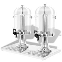Dubbele sapdispenser roestvrij staal 2x8 L Dubbele sapdispenser roestvrij staal 2x8 L