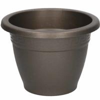 PlasticForte Plantenpot - antraciet - rond - kunststof - 18 x 13 cm - bloempot PlasticForte Plantenpot - antraciet - rond - kunststof - 18 x 13 cm - bloempot