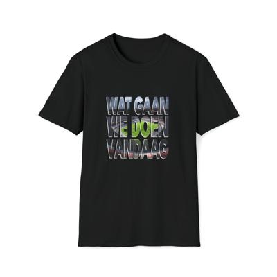 T-shirt regular zwart - de Kuip - Wat gaan we doen vandaag - logo voor groot