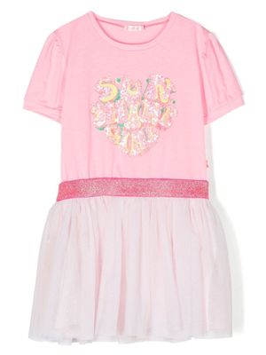 Billieblush robe ornée de sequins à manches courtes - Rose