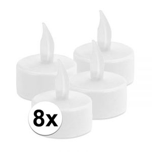 8x LED waxinelichtjes/theelichtjes met timer