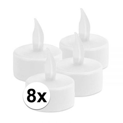 8x LED waxinelichtjes/theelichtjes met timer